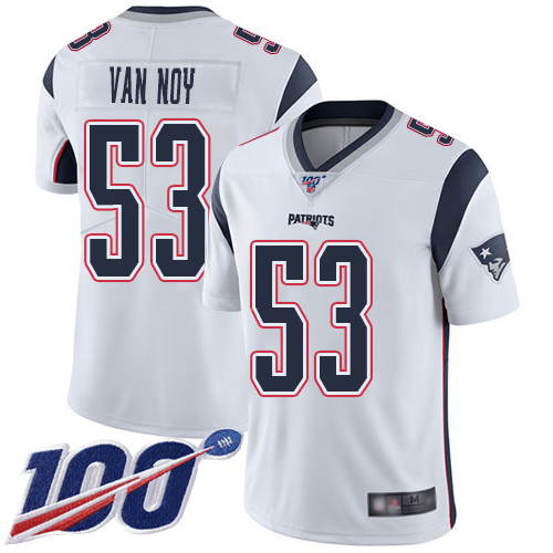 New England Patriots Football #53 Vapor Untouchable 100th Season Limited White Men Kyle Van Noy Road NFL Jersey